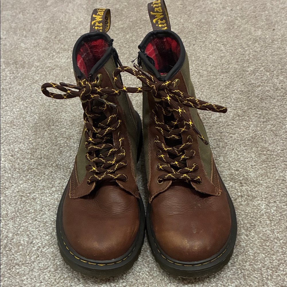 Dr. Martens Brown & Olive Lace-Up Boots